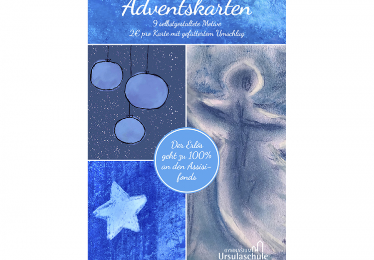 Im Sekretariat erhältlich: Die aktuelle Weihnachtskarte der Ursulaschule.